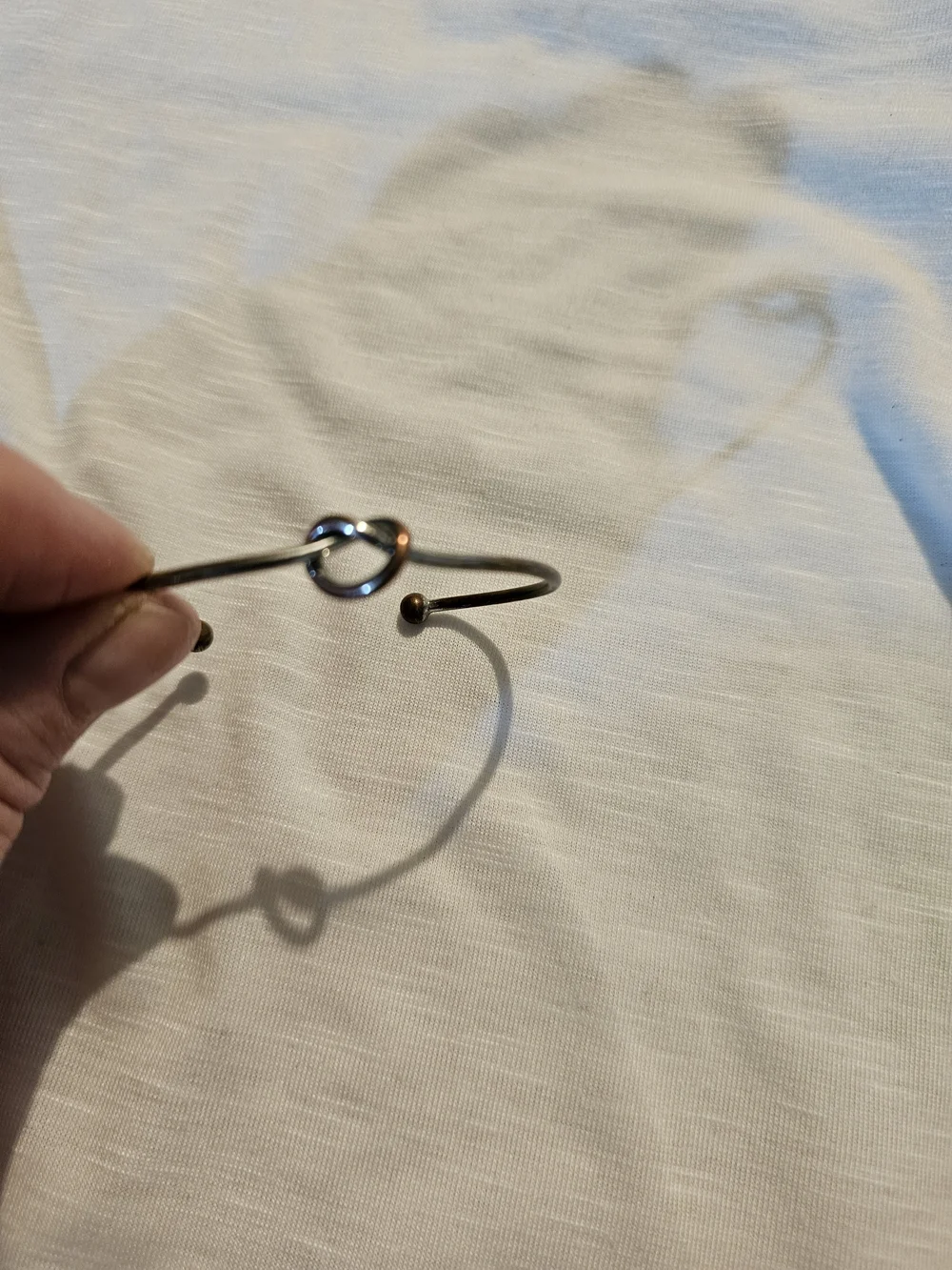 Minimalist Knot Open Cuff Bracelet in Silver